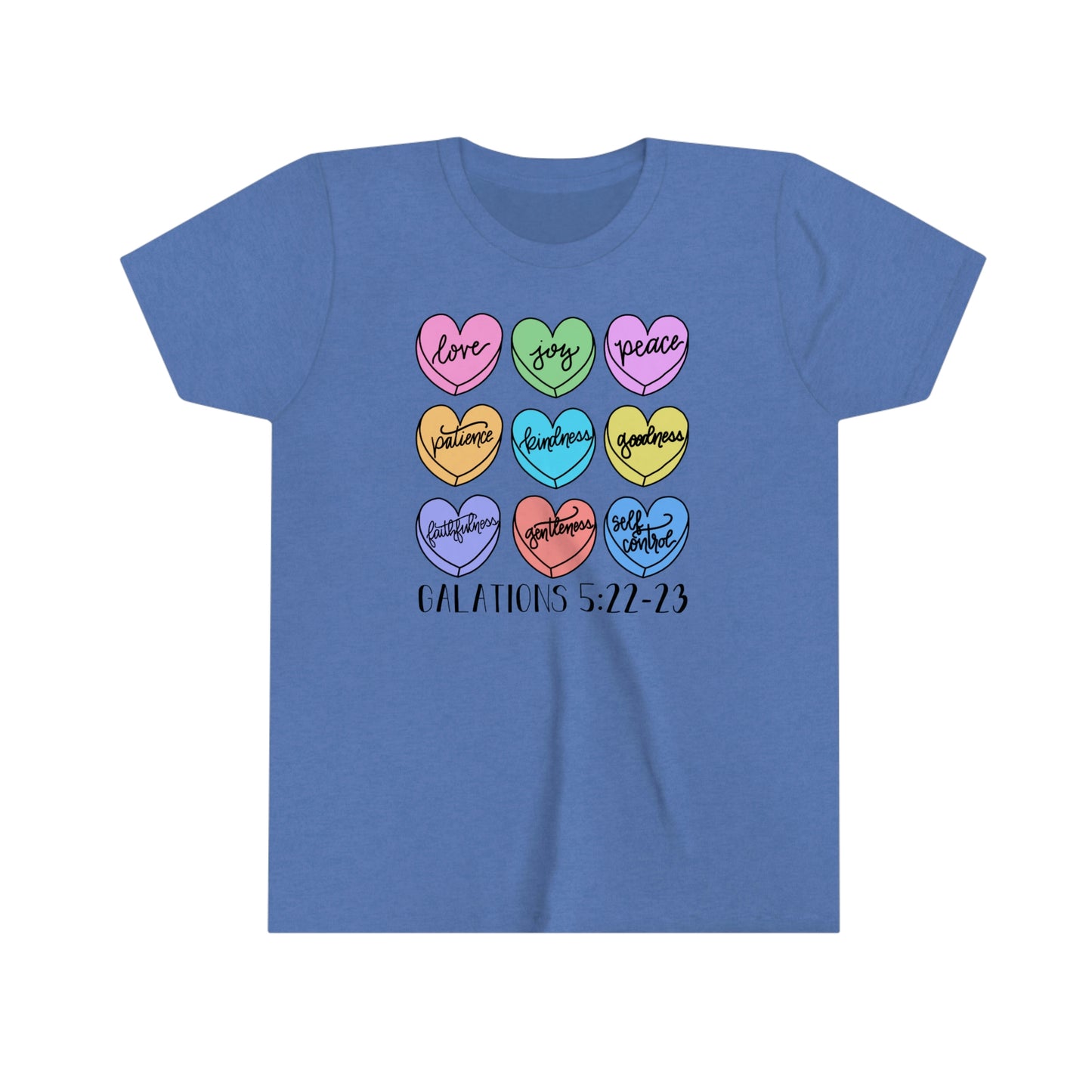 Fruits of the Spirit Conversation Hearts Youth Tee