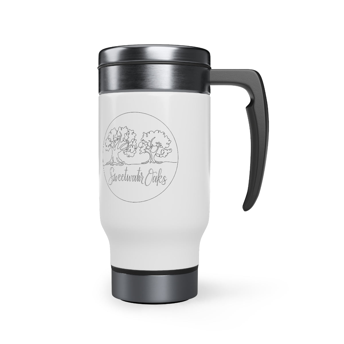 Sweetwater Oaks Logo Stainless Steel Travel Mug with Handle, 14oz