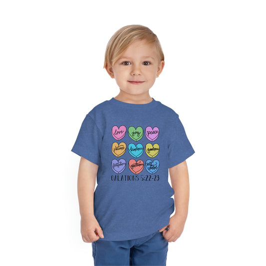 Fruits of the Spirit Conversation Hearts Toddler Tee