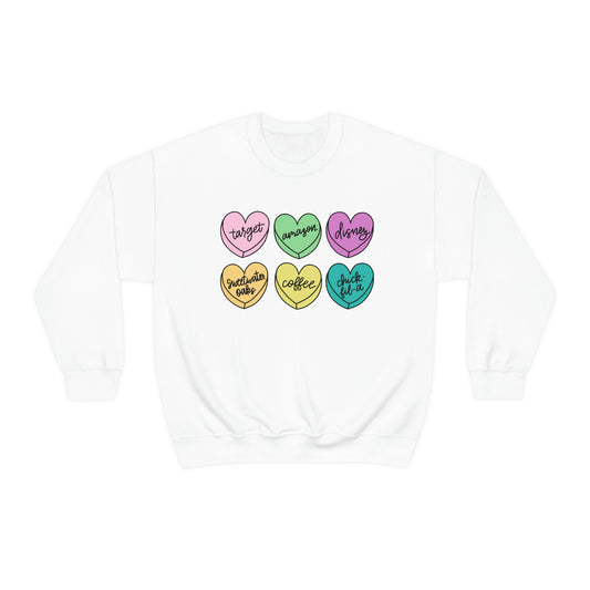 Basic Conversation Hearts Unisex Heavy Blend™ Crewneck Sweatshirt