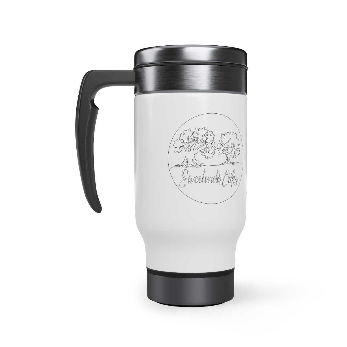 Sweetwater Oaks Logo Stainless Steel Travel Mug with Handle, 14oz