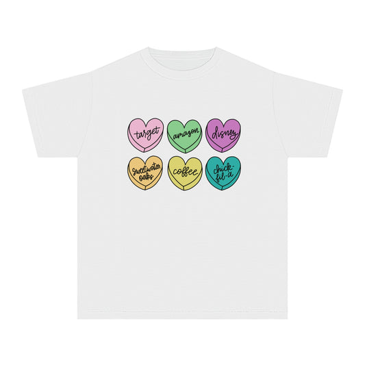 Basic Conversation Hearts Youth Tee