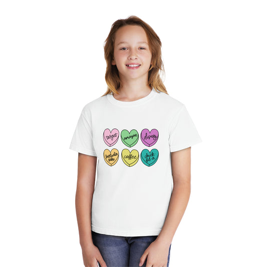 Basic Conversation Hearts Youth Tee