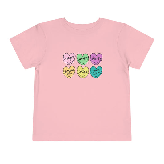 Basic Conversation Hearts Toddler Short Sleeve Tee